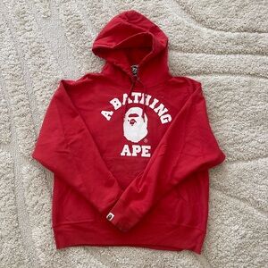 A Bathing Ape Bape Red Sweatshirt Hoodie
